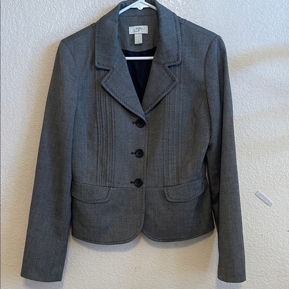 LOFT Charcoal Tailored Blazer - Picture 8 of 8